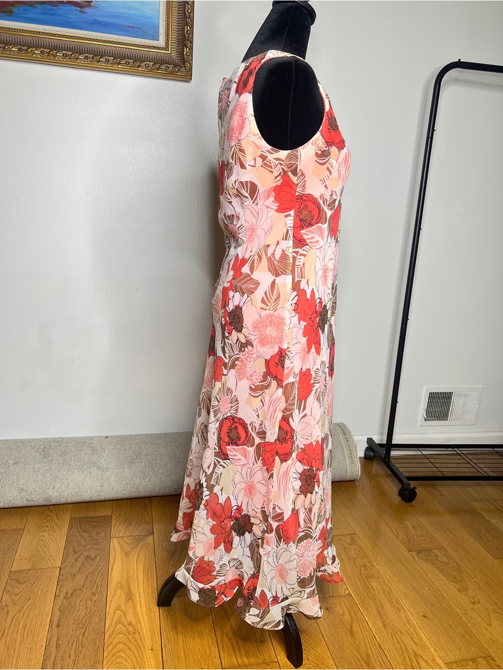 Sleeveless Floral Maxi Dress - Pink/Red Floral - Picture 2 of 5